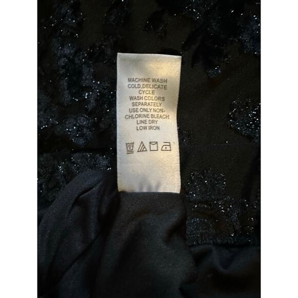 Ellos Black Burnout Velvet Floral Wide Leg Pants Plus Size 22 Whimsygoth Y2KPant - Picture 10 of 10